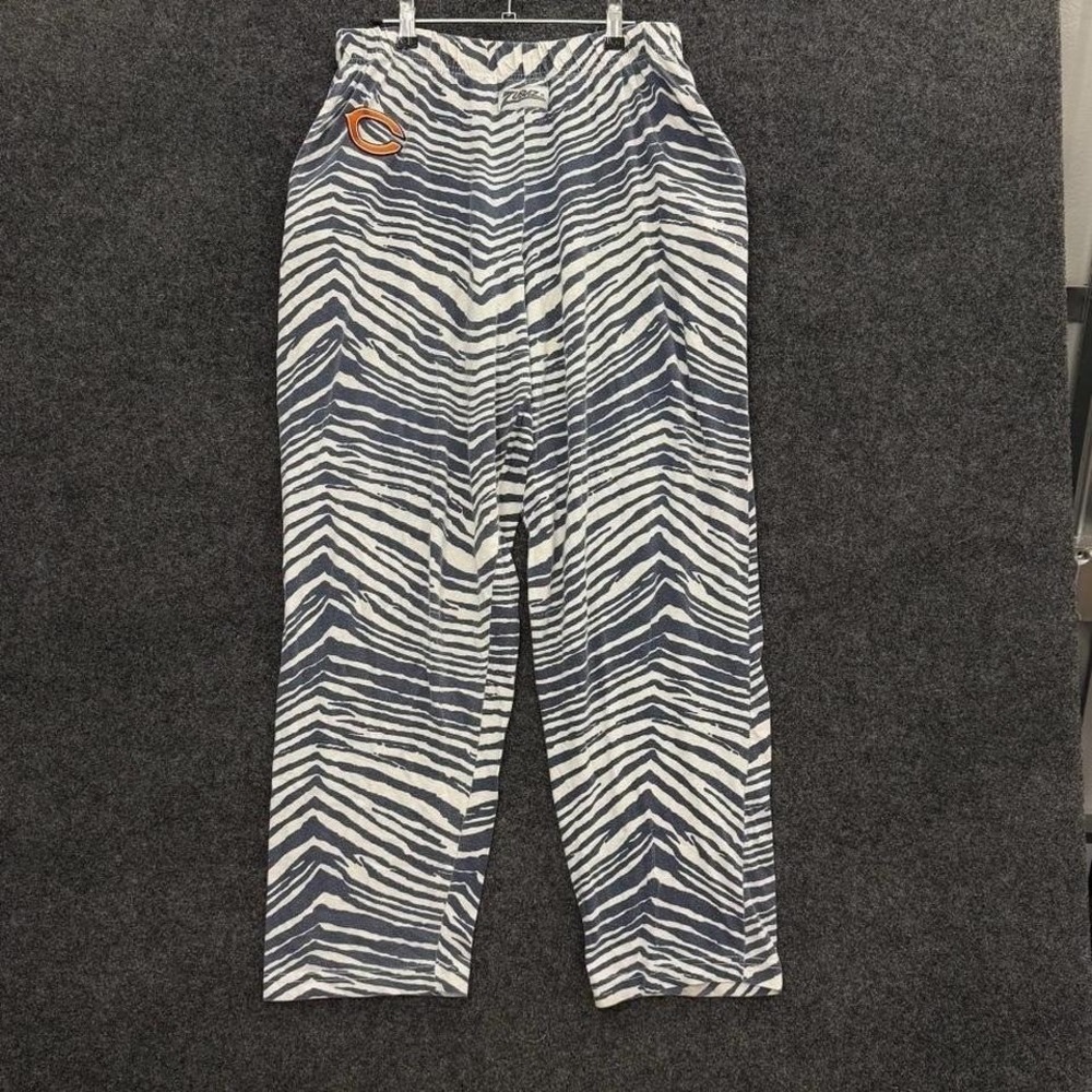 Chicago Bears Zubaz Zebra Print Pants Unisex Size M NFL Loungewear 90s